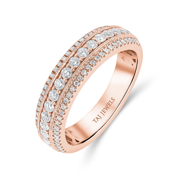 Wedding Band set in Round Brilliant Diamonds