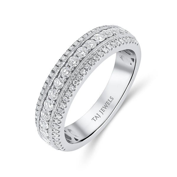 Wedding Band set in Round Brilliant Diamonds