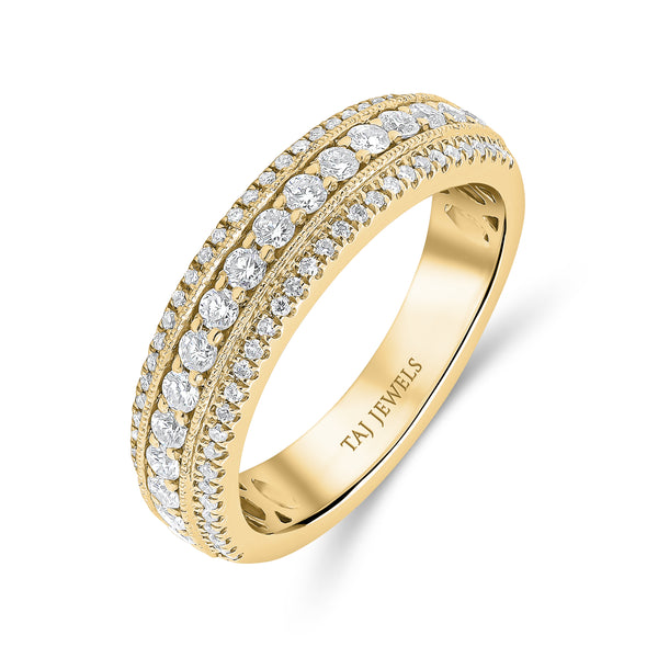 Wedding Band set in Round Brilliant Diamonds