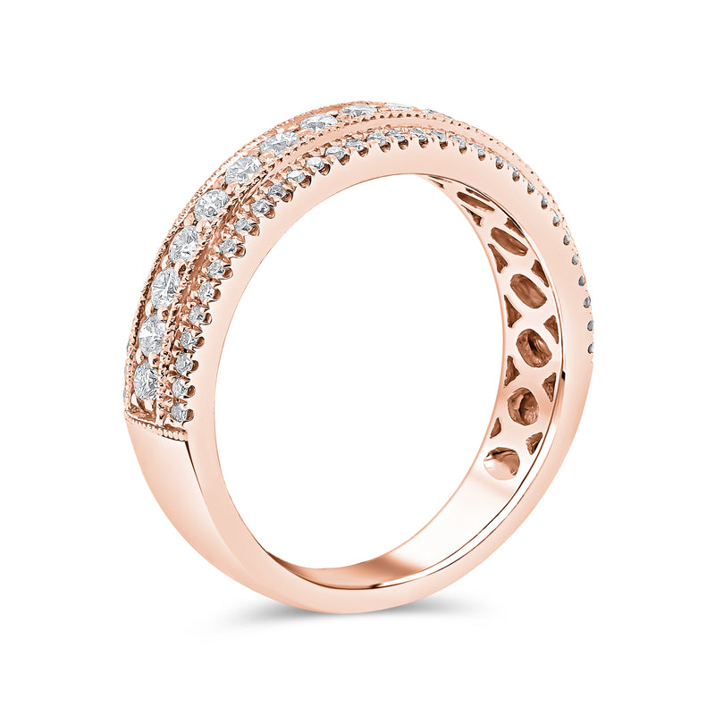 Wedding Band set in Round Brilliant Diamonds