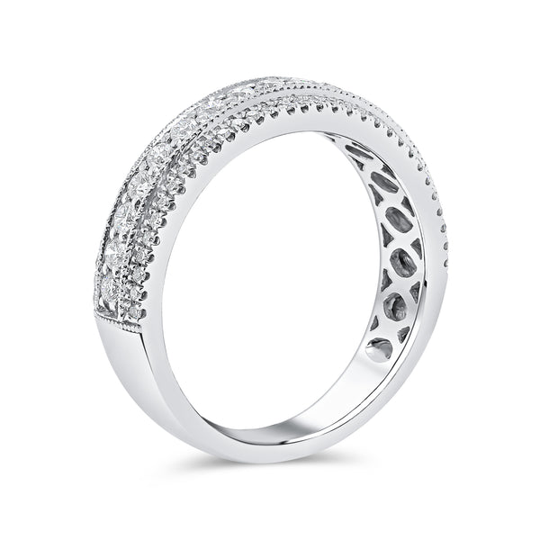 Wedding Band set in Round Brilliant Diamonds