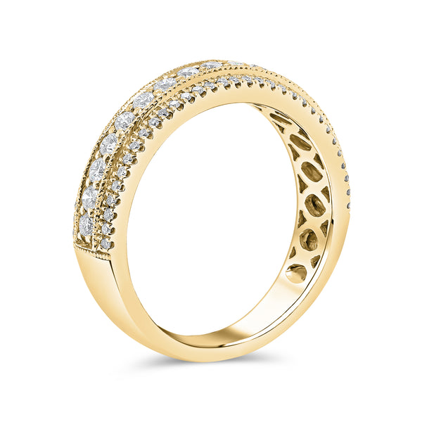 Wedding Band set in Round Brilliant Diamonds