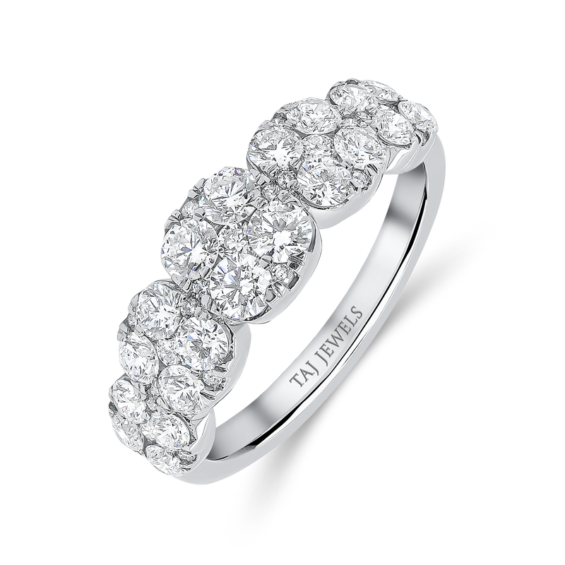 Wedding Band set in Round Brilliant Diamonds