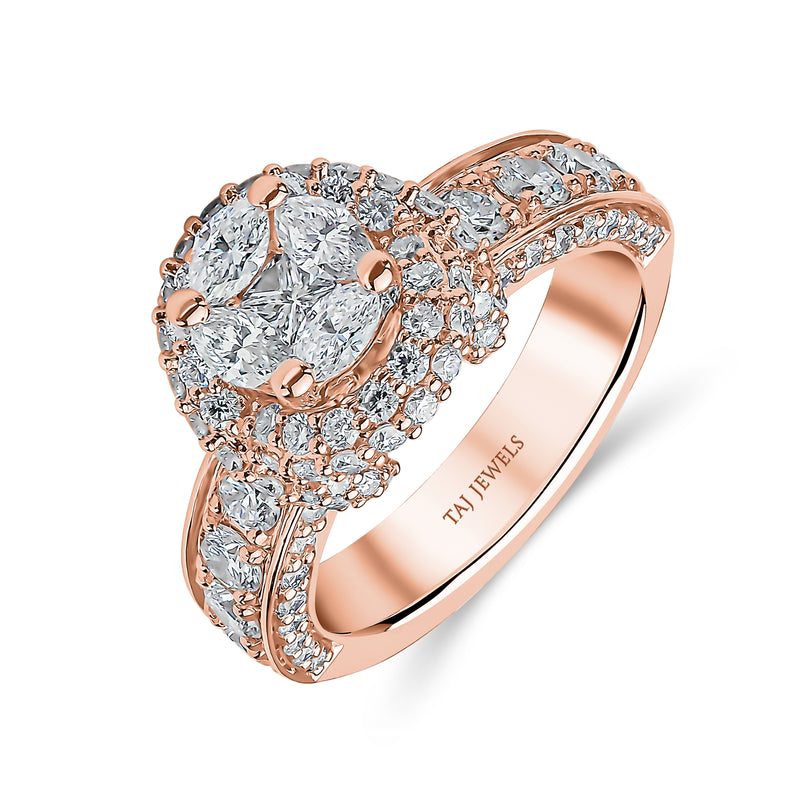 Round Brilliant Cross Over Diamond Ring