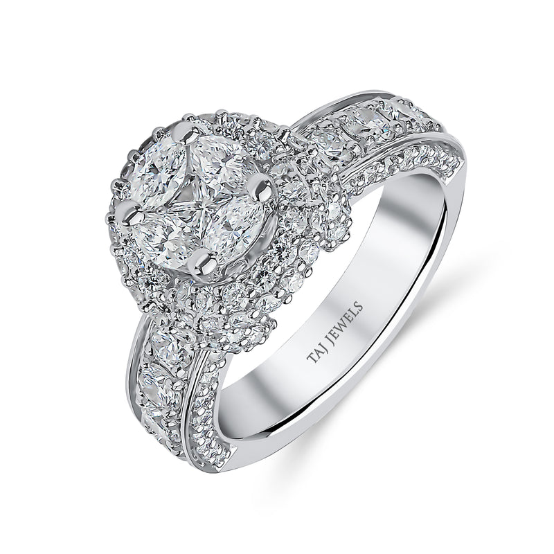 Round Brilliant Cross Over Diamond Ring