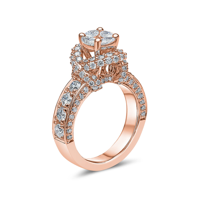 Round Brilliant Cross Over Diamond Ring