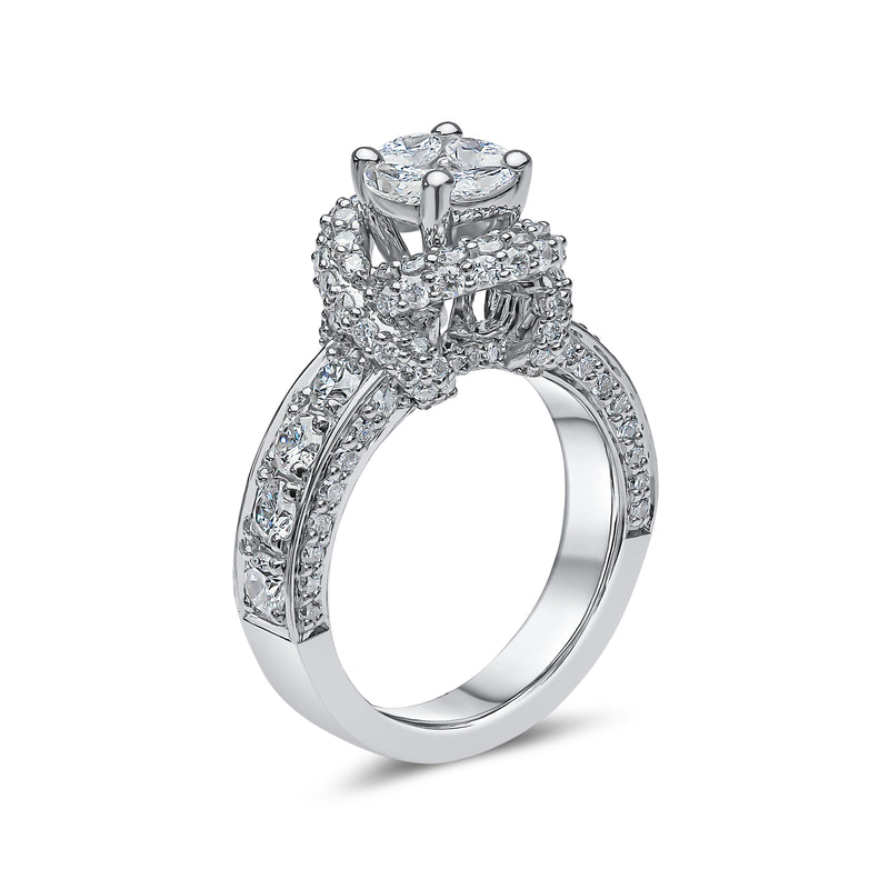 Round Brilliant Cross Over Diamond Ring