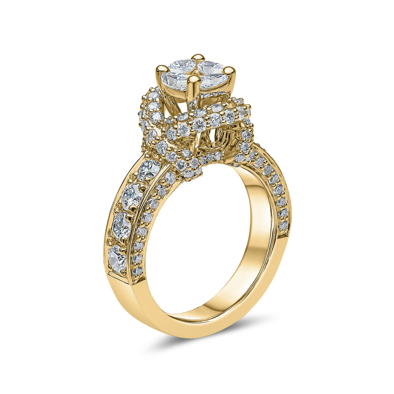 Round Brilliant Cross Over Diamond Ring