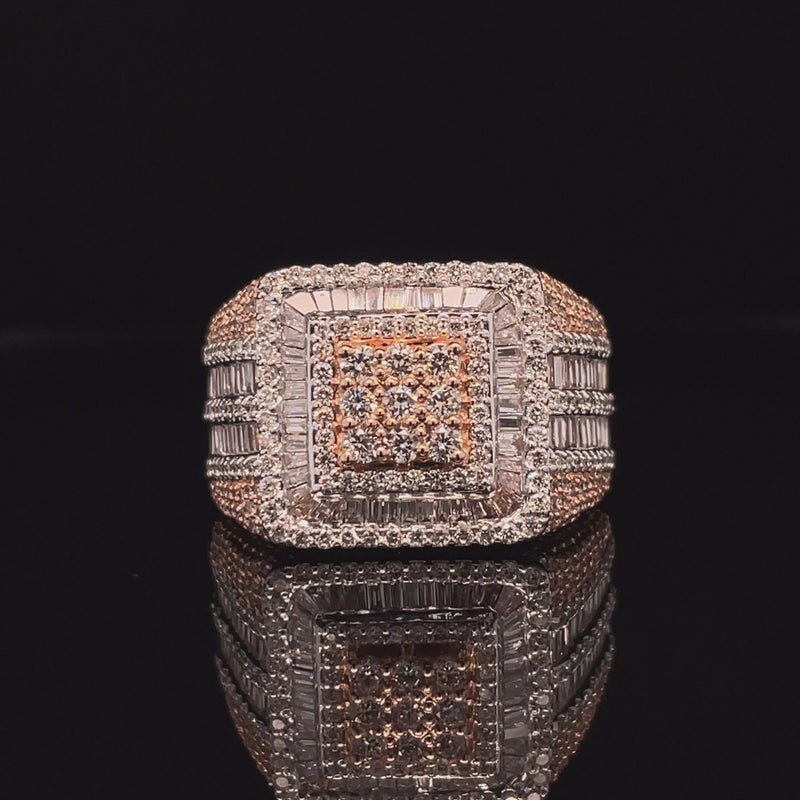 14K Rose and White Gold Gents Ring - 2.72CT