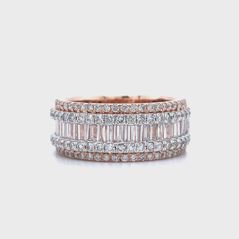 14K Rose Gold Channel Set Gents Diamond Band - 2.19CT