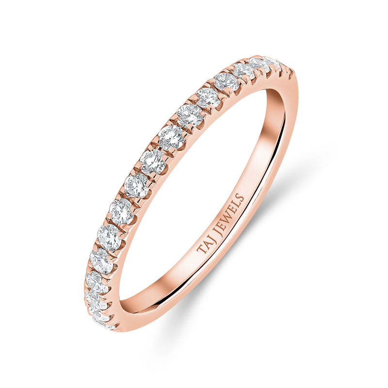 Wedding Band set in Round Brilliant Natural Diamond