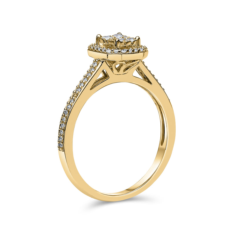Radiant Shape Single Halo Diamond Ring