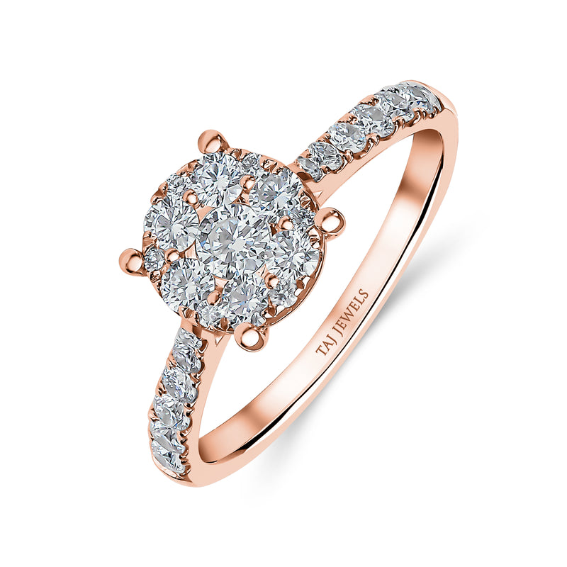 Round Shape Cluster Diamond Ring