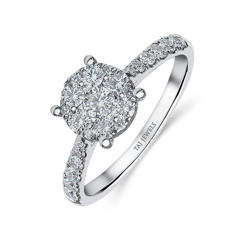 Round Shape Cluster Diamond Ring