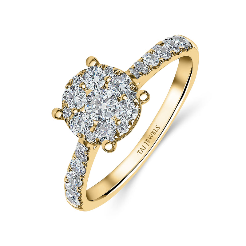 Round Shape Cluster Diamond Ring