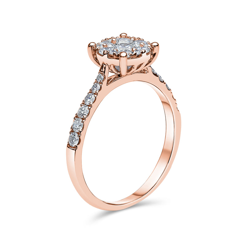 Round Shape Cluster Diamond Ring