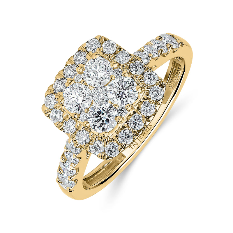 Cushion Shape Single Halo Diamond Ring