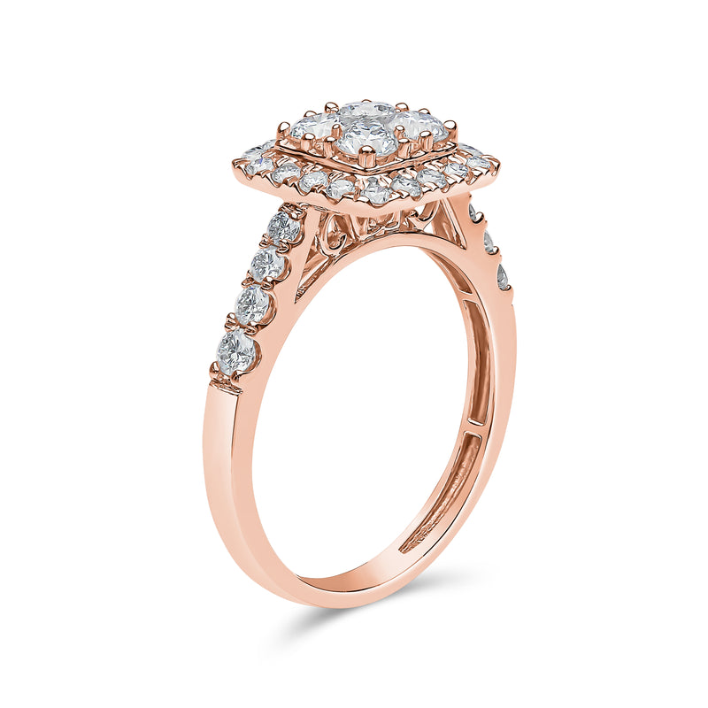 Cushion Shape Single Halo Diamond Ring