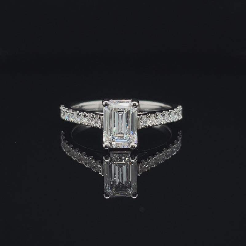 Lab Grown Emerald Diamond Ring - 1 CT+