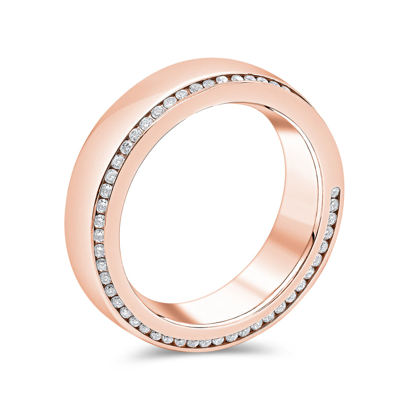 Gents Polished Finish Diamond Twisted Wedding Band