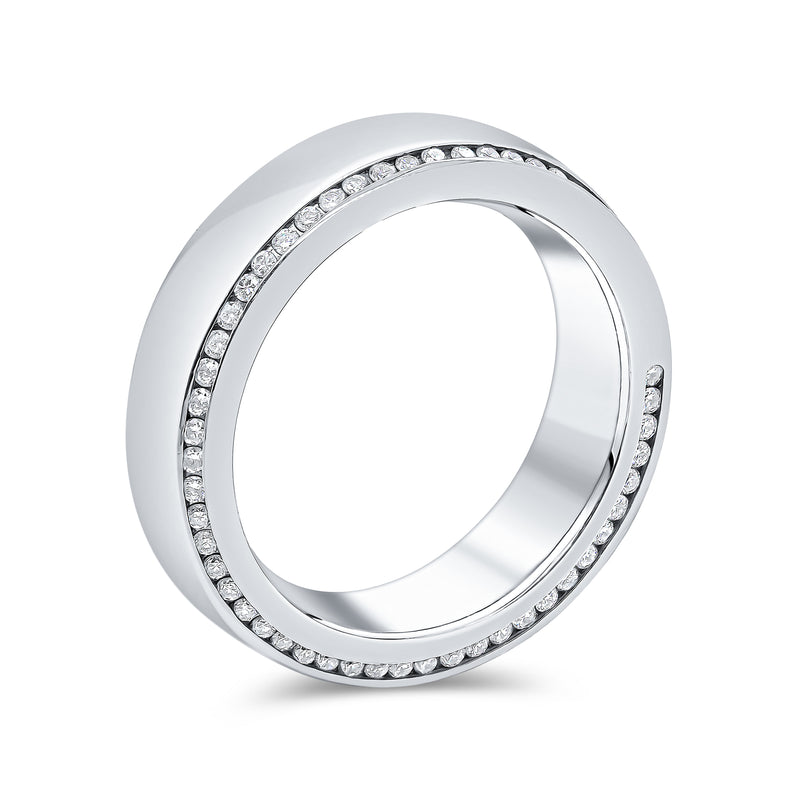 Gents Polished Finish Diamond Twisted Wedding Band