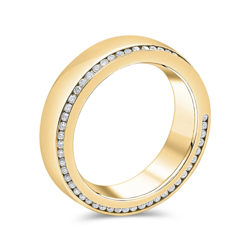 Gents Polished Finish Diamond Twisted Wedding Band