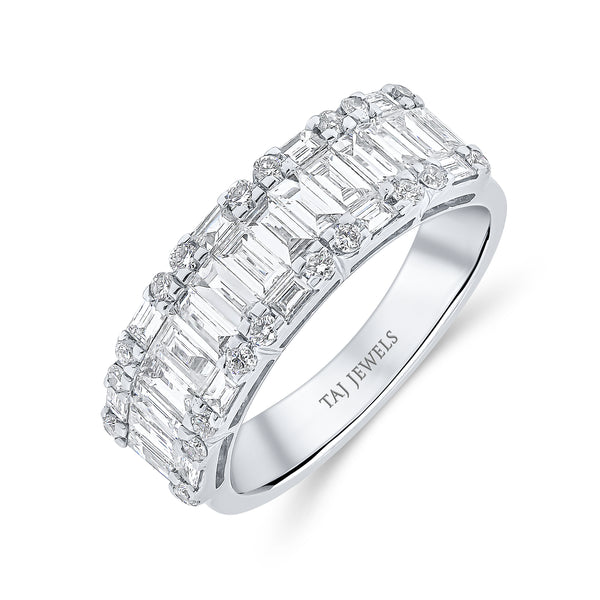 Wedding Band in Baguette and Round Diamonds