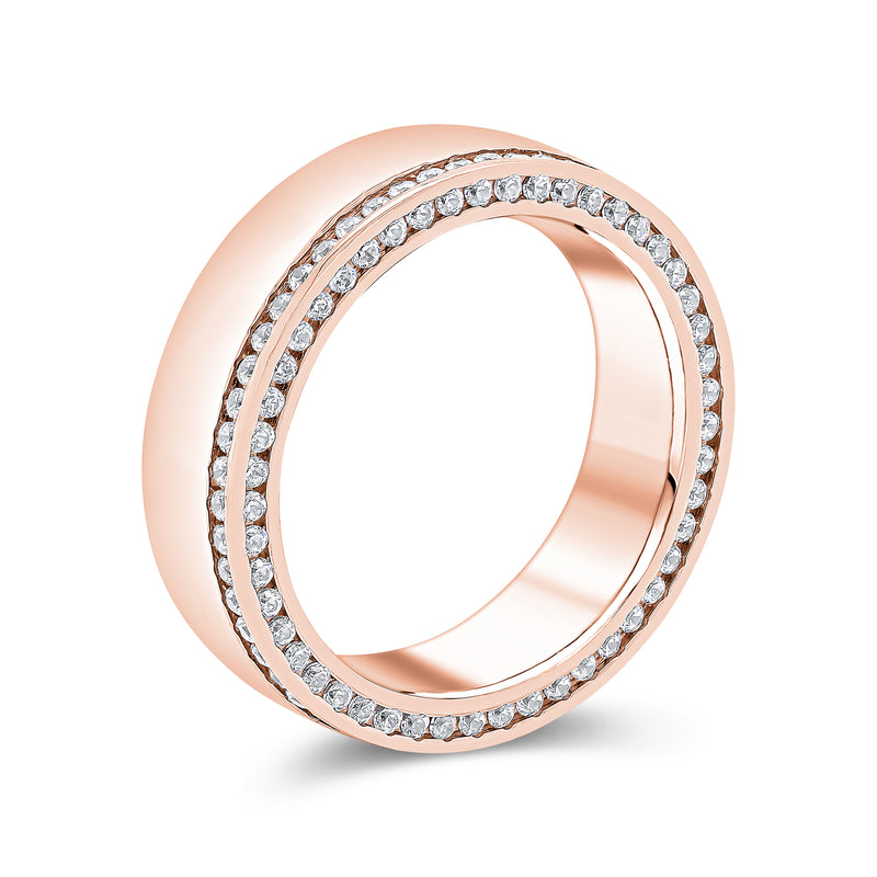 Gents Polished Finish Double Diamond Infinity Band