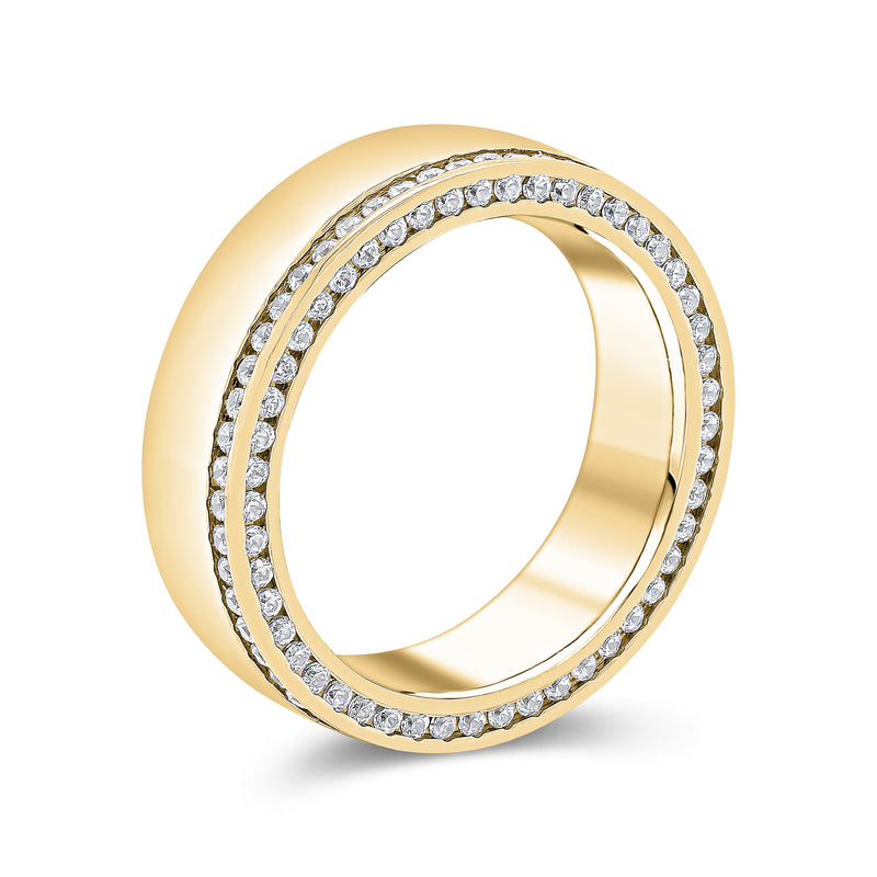 Gents Polished Finish Double Diamond Infinity Band