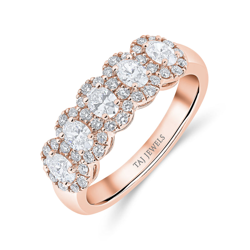 Wedding Band in Round and Oval Shape Diamonds