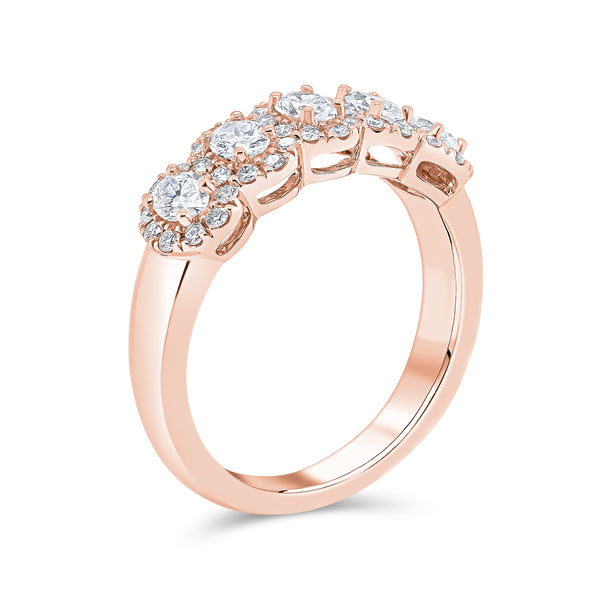 Wedding Band in Round and Oval Shape Diamonds