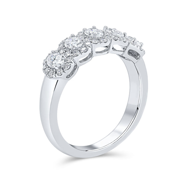 Wedding Band in Round and Oval Shape Diamonds