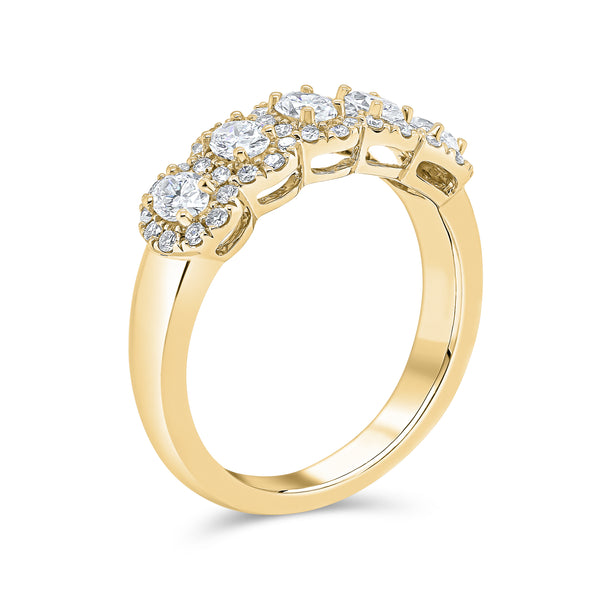 Wedding Band in Round and Oval Shape Diamonds