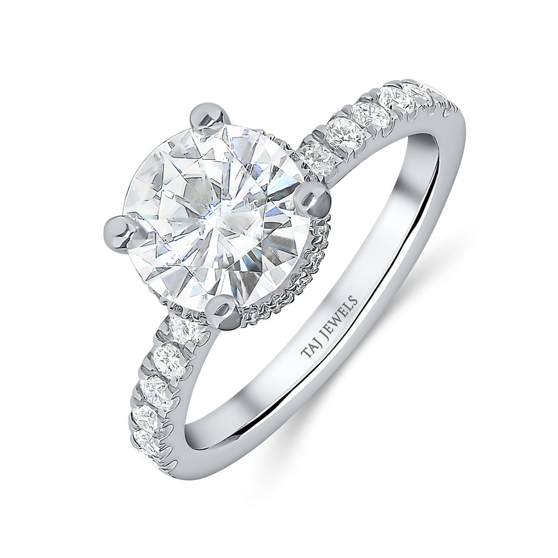 Round Brilliant Hidden Halo Diamond Ring
