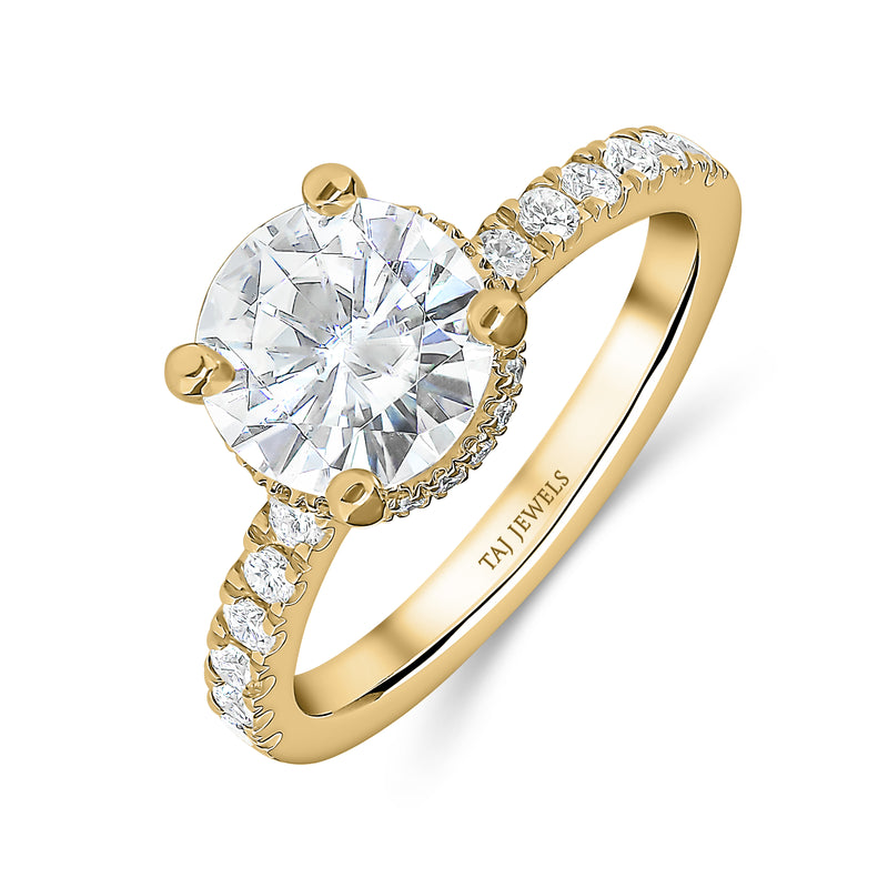 Round Brilliant Hidden Halo Diamond Ring