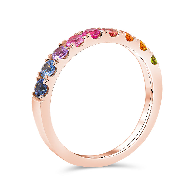 Wedding Band in Multi Colour Stones