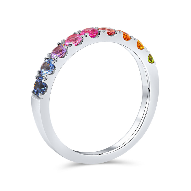 Wedding Band in Multi Colour Stones