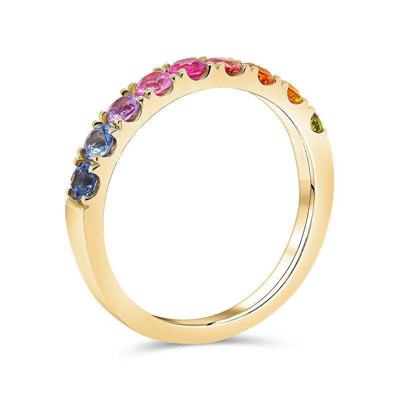 Wedding Band in Multi Colour Stones