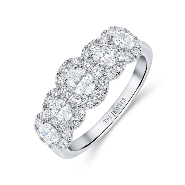 Wedding Band set in Oval Diamonds