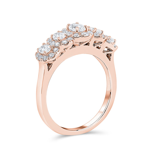 Wedding Band set in Oval Diamonds