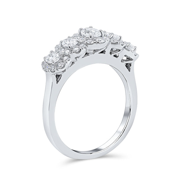 Wedding Band set in Oval Diamonds