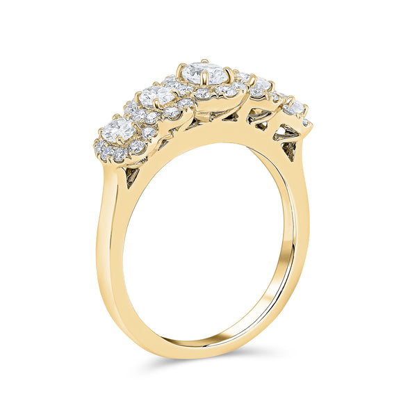 Wedding Band set in Oval Diamonds