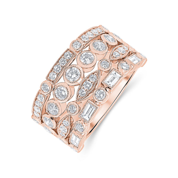 Wedding Band in Round and Baguette Diamonds