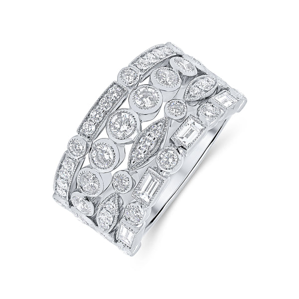 Wedding Band in Round and Baguette Diamonds