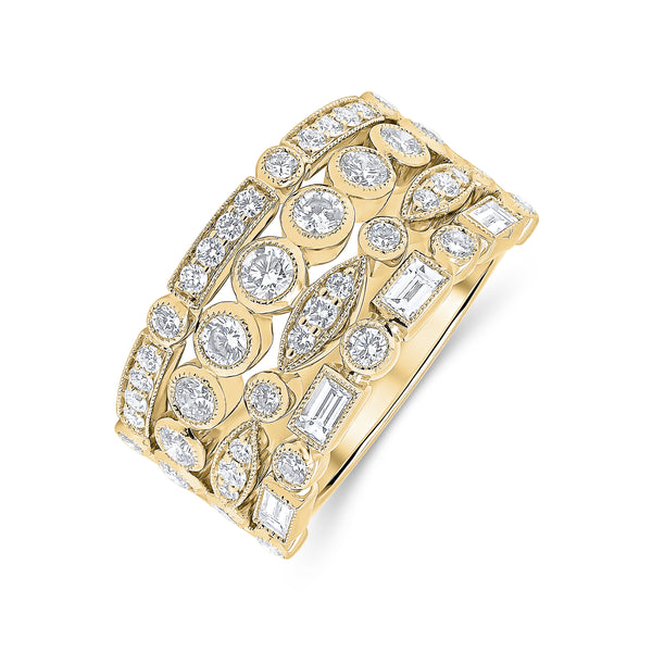 Wedding Band in Round and Baguette Diamonds
