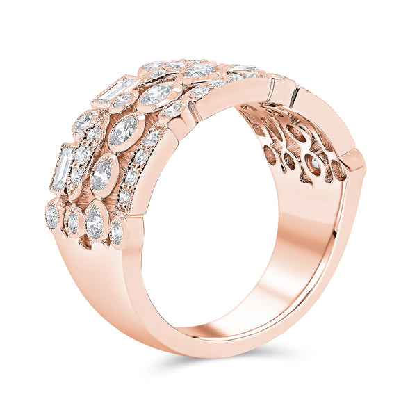 Wedding Band in Round and Baguette Diamonds