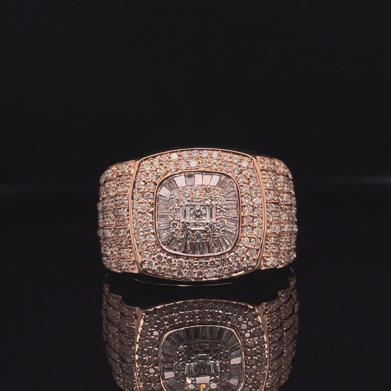 14K Rose Gold Diamond Gents Ring - 2.09CT