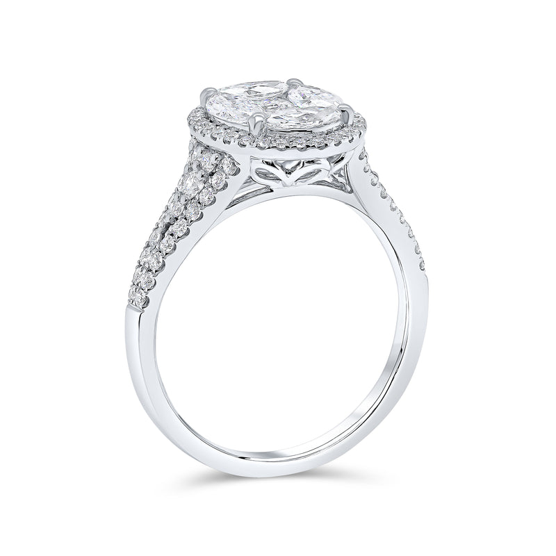Oval Cut Single Halo Diamond Ring