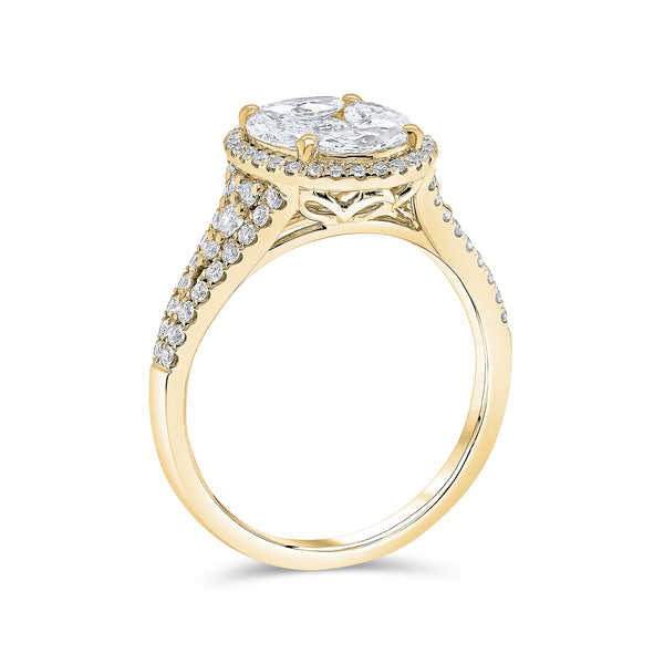 Oval Cut Single Halo Diamond Ring