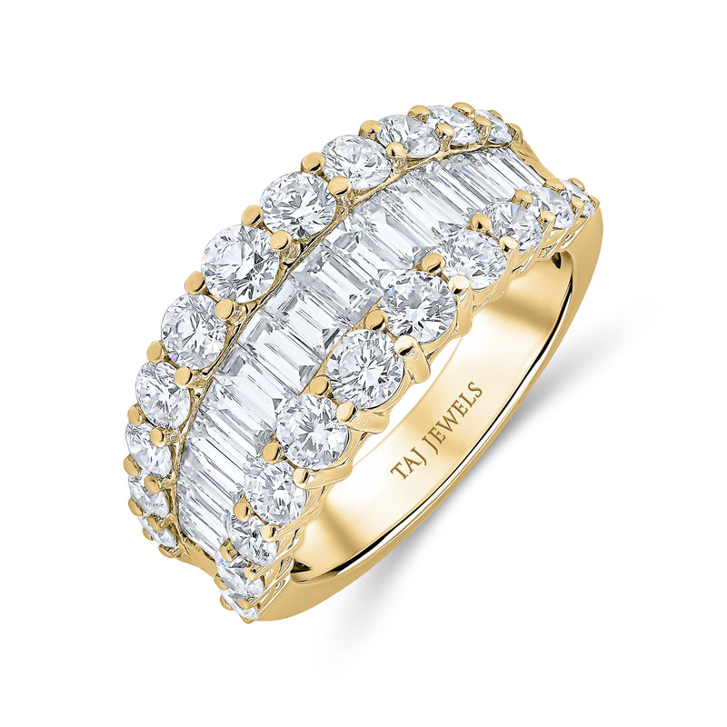 Wedding Band in Round and Baguette Diamonds